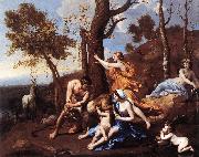 POUSSIN, Nicolas The Nurture of Jupiter sh oil painting on canvas